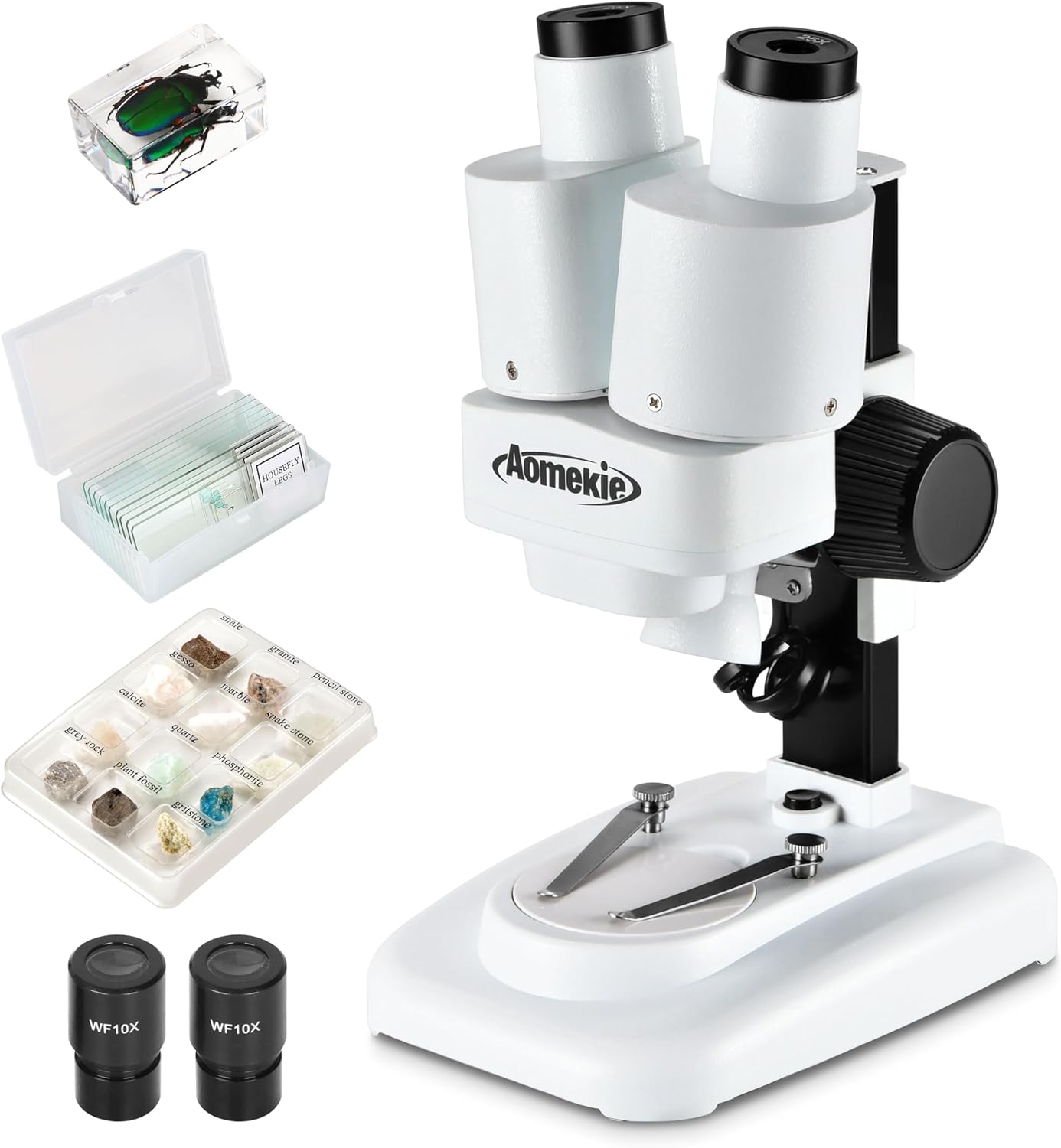 Aomekie Microscope 20X 50X with LED Light for Specimens