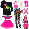 80s Outfit Women Costume Accessories Set for Vibrant Parties