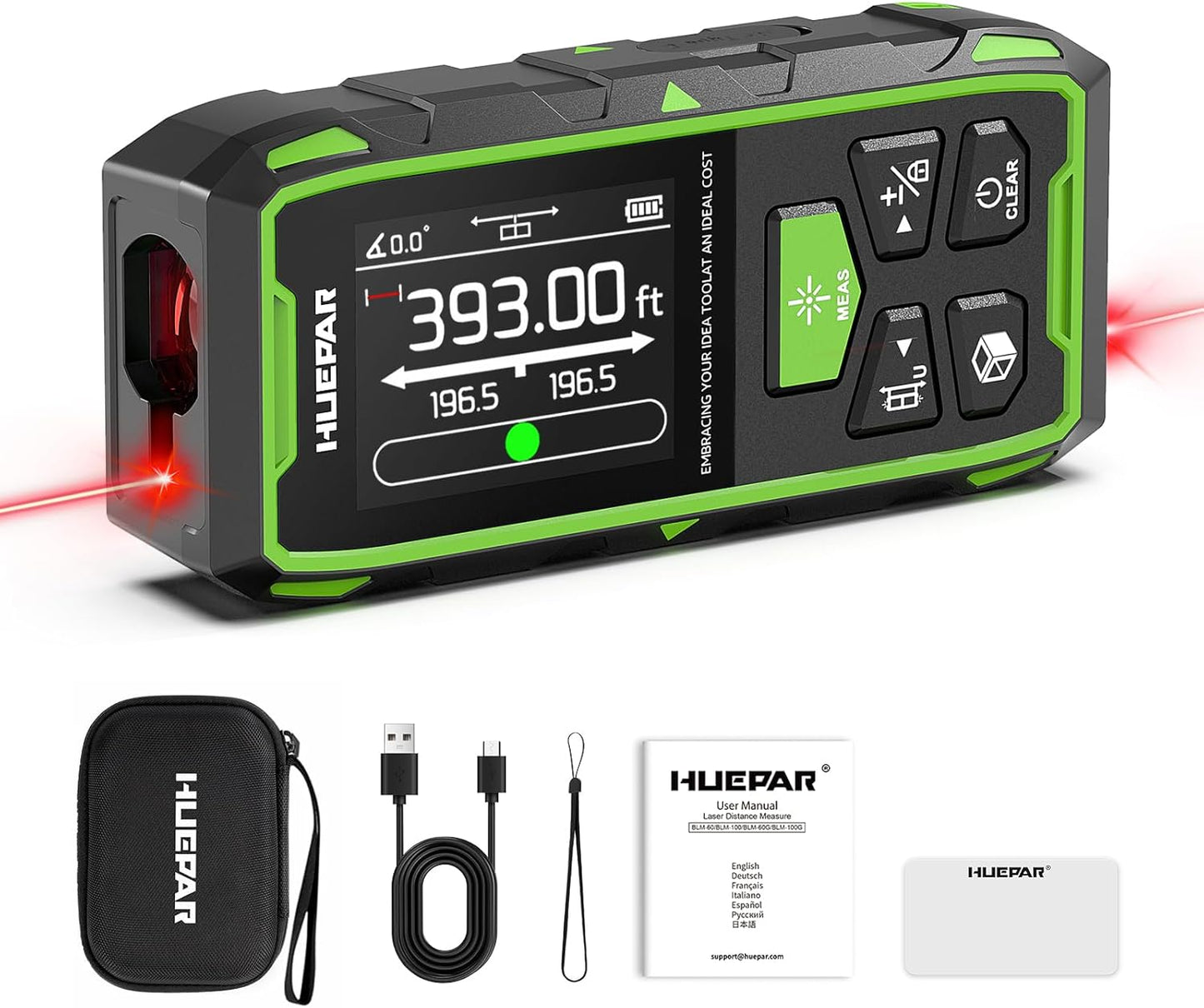 Huepar Professional Dual Laser Measuring Tool for Precision Tasks