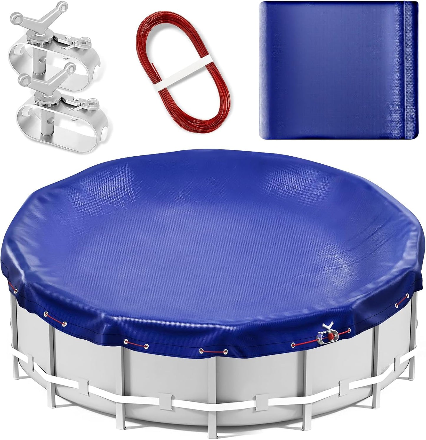 21 FT Round Pool Cover for Above Ground Pools, Ultra Thick and Durable