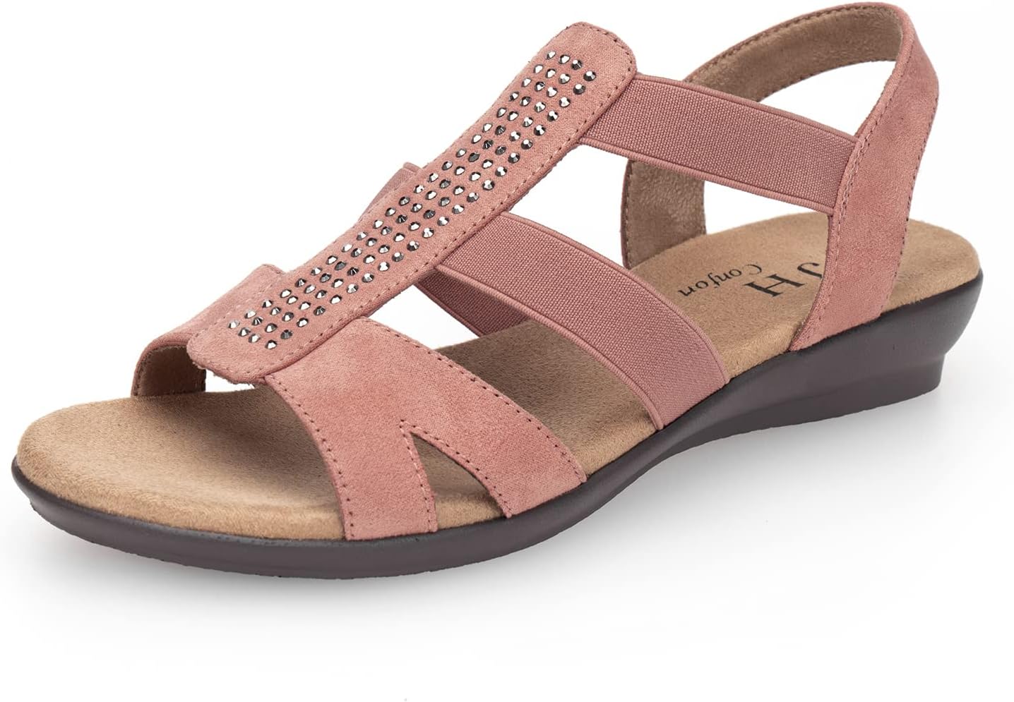Stylish Women's Comfort Flat Sandals with Rhinestone Design