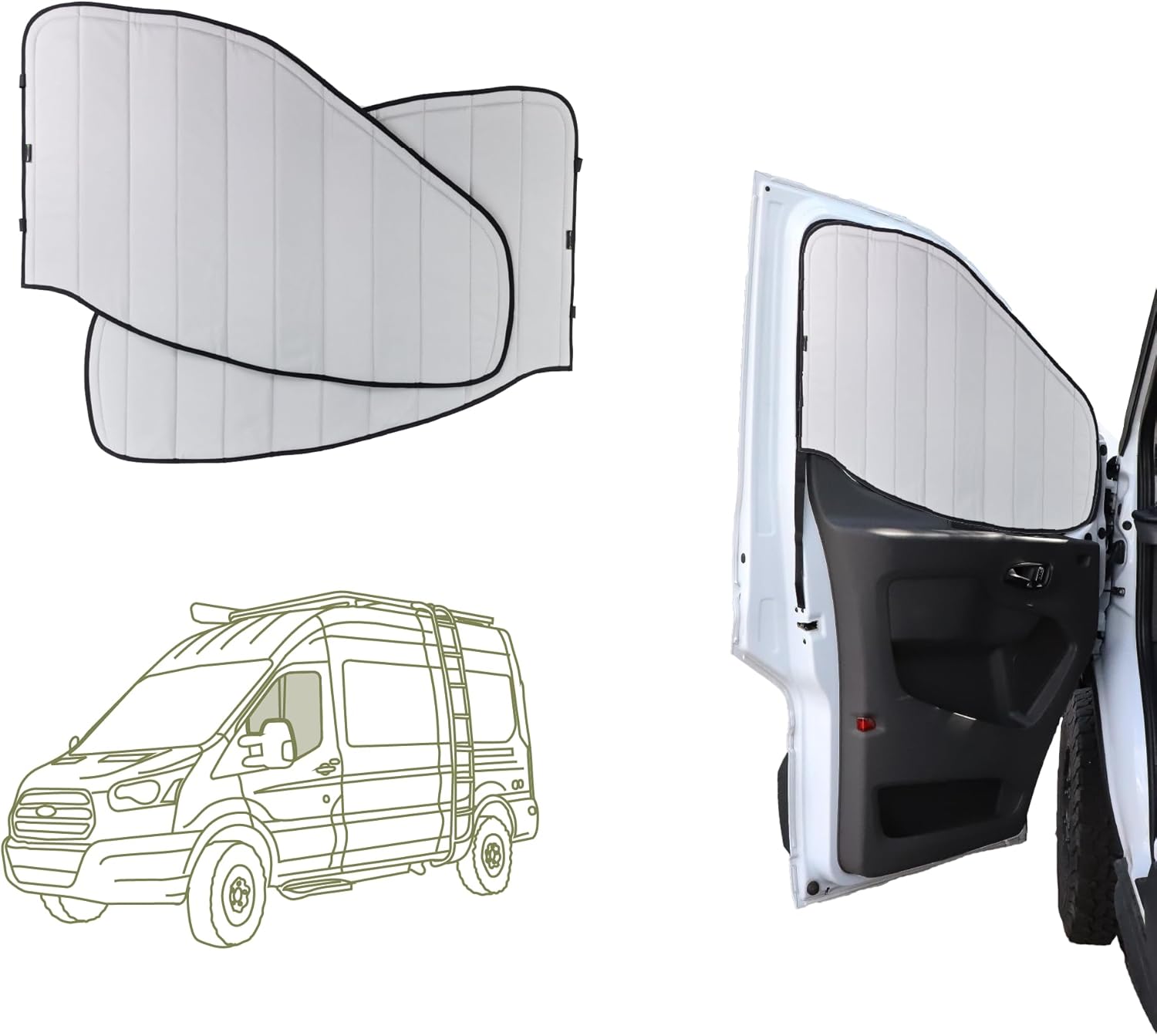 VanEssential Insulated Blackout Window Covers for Ford Transit