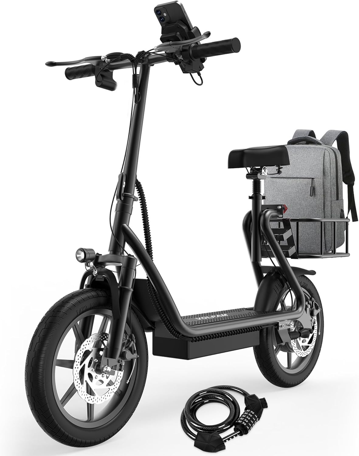 VOLPAM Electric Scooter for Adults with 500W Motor and Seat