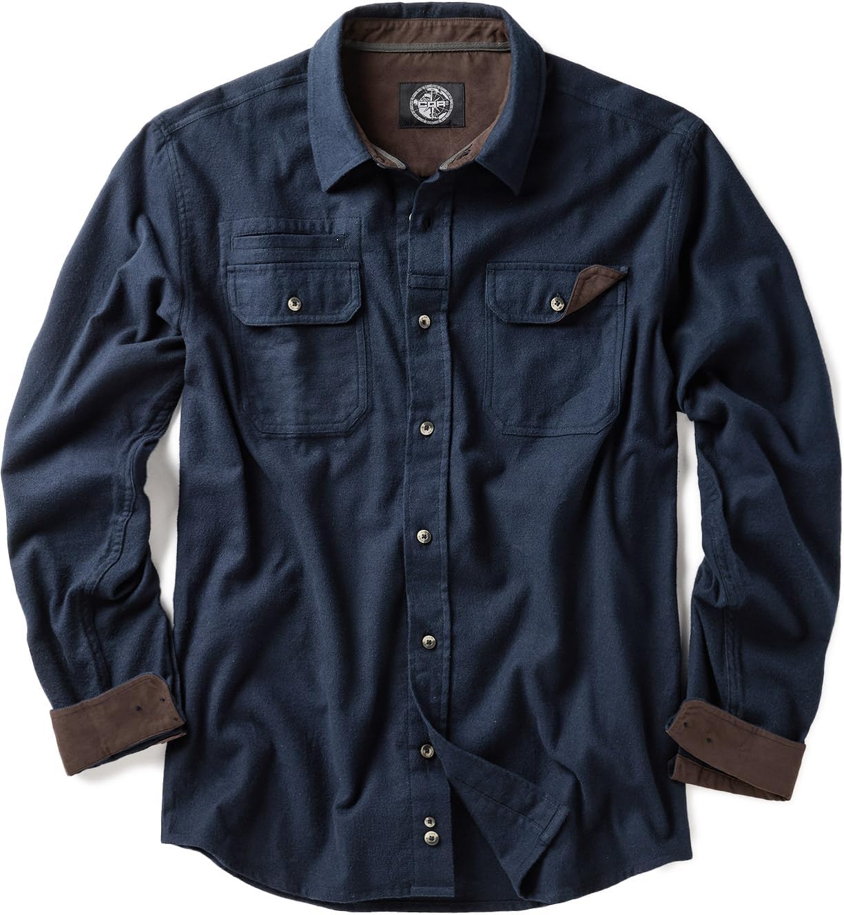 CQR Men's 100% Cotton Flannel Shirt for Casual Outdoor Wear