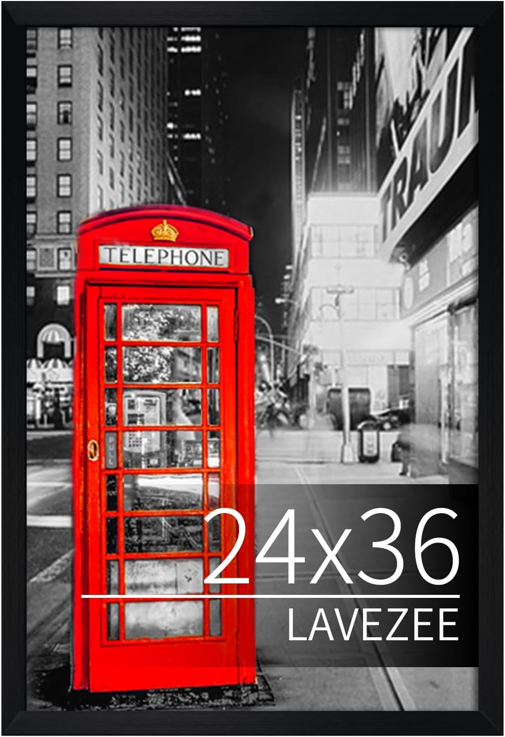 24x36 Poster Frame for Wall Display - Black Picture Frame
