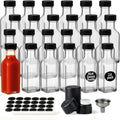 WERTIOO Hot Sauce Bottles 24-Pack 5oz Glass Mini Bottles - Refillable