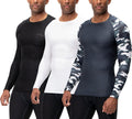 Men's 3 Pack UPF 50+ Long Sleeve Compression Shirts - Quick Dry Fit