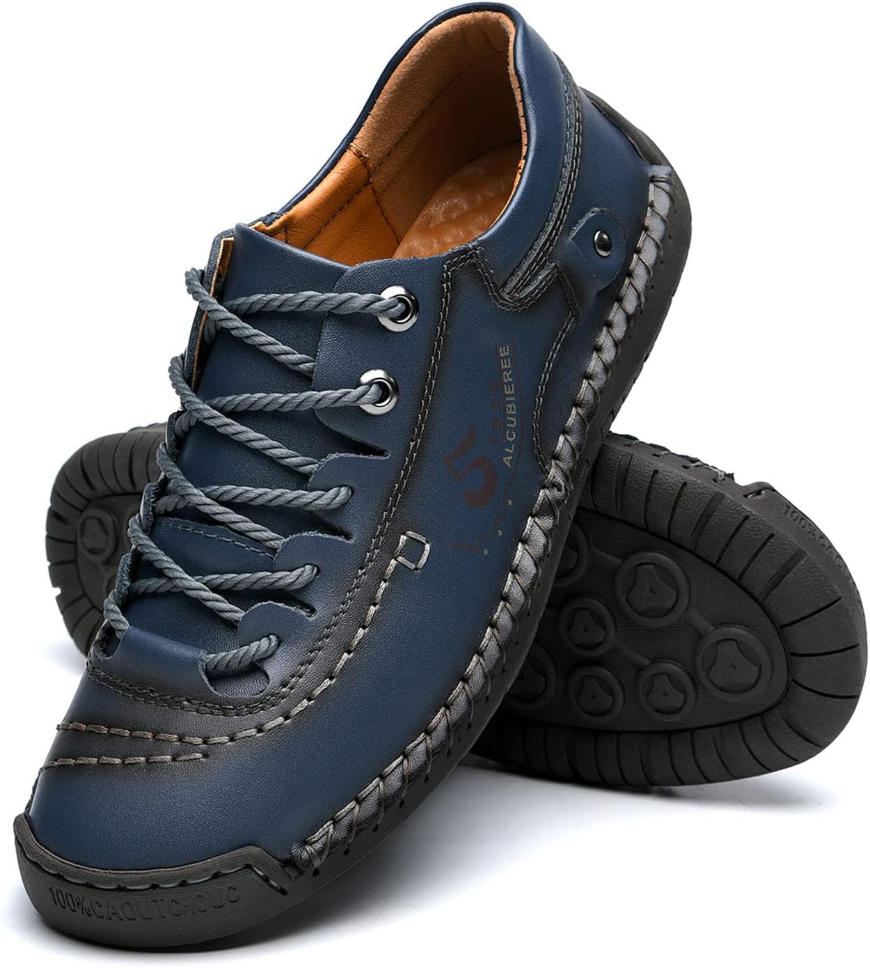 Alcubieree Mens Leather Casual Shoes for Comfort and Style