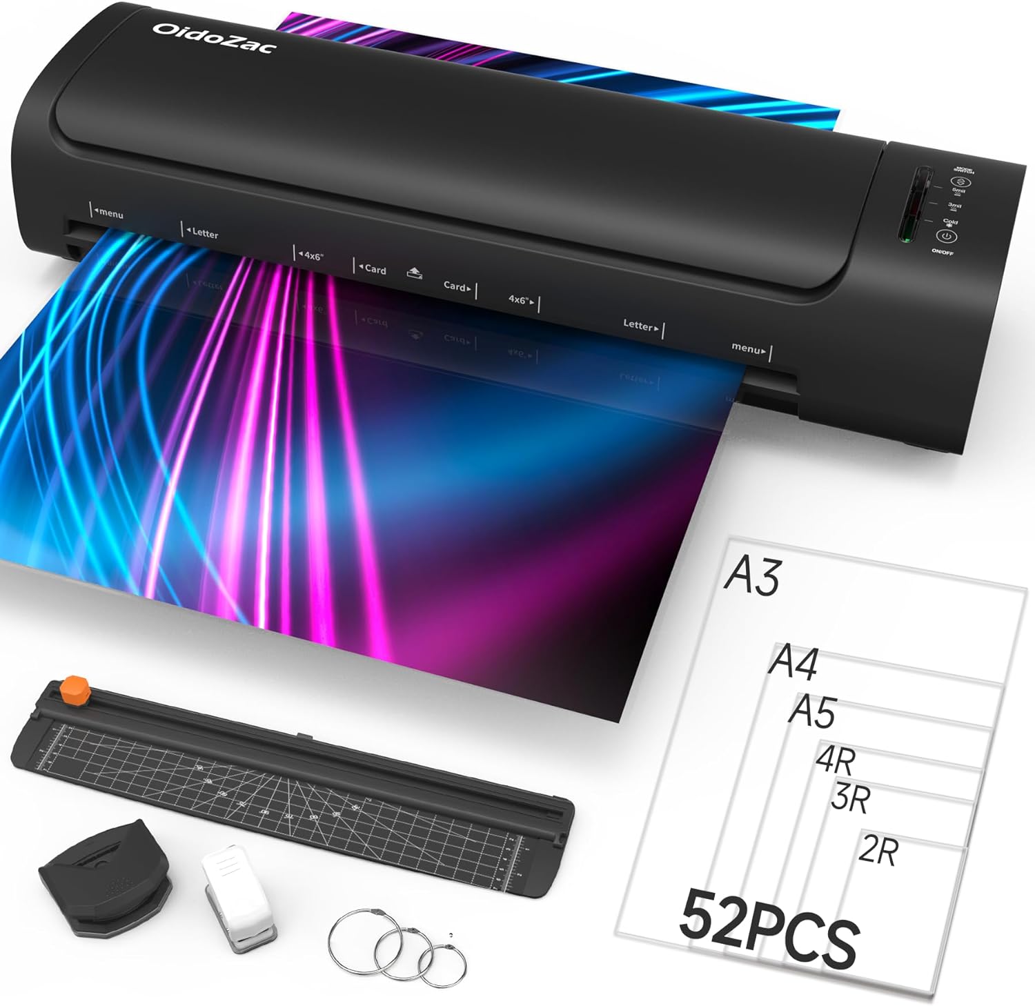 Fast 13 Laminator + 52 Sheets, Hot/Cold Options