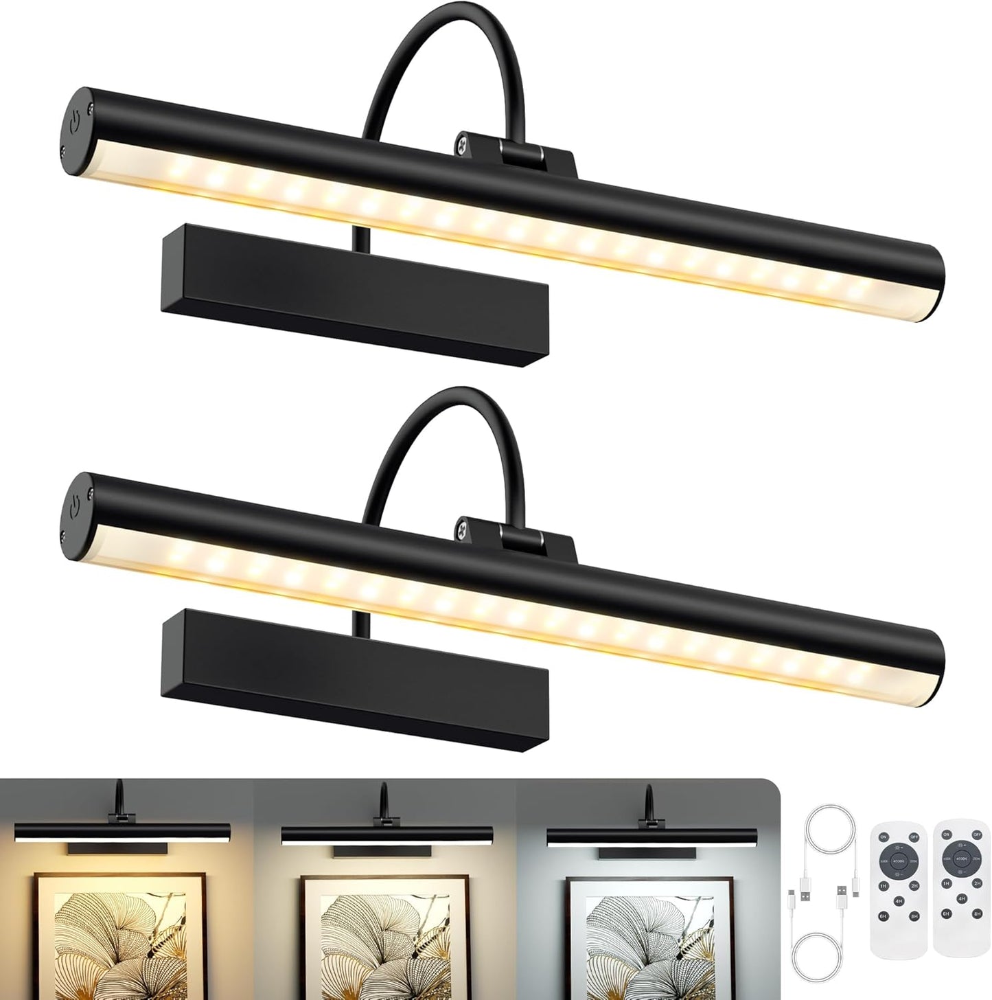 VOLISUN 13 inch Rechargeable Picture Light for Wall Art