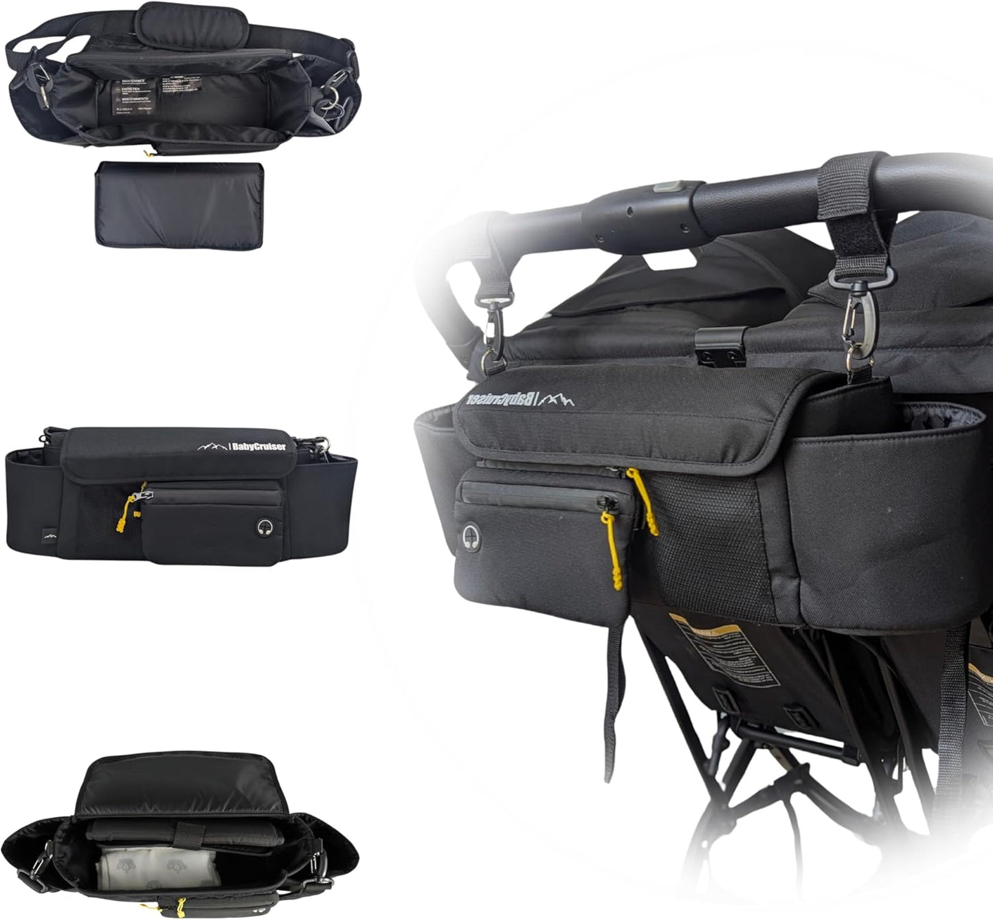 Stroller Caddy Double Stroller Organizer with Cup Holder and More