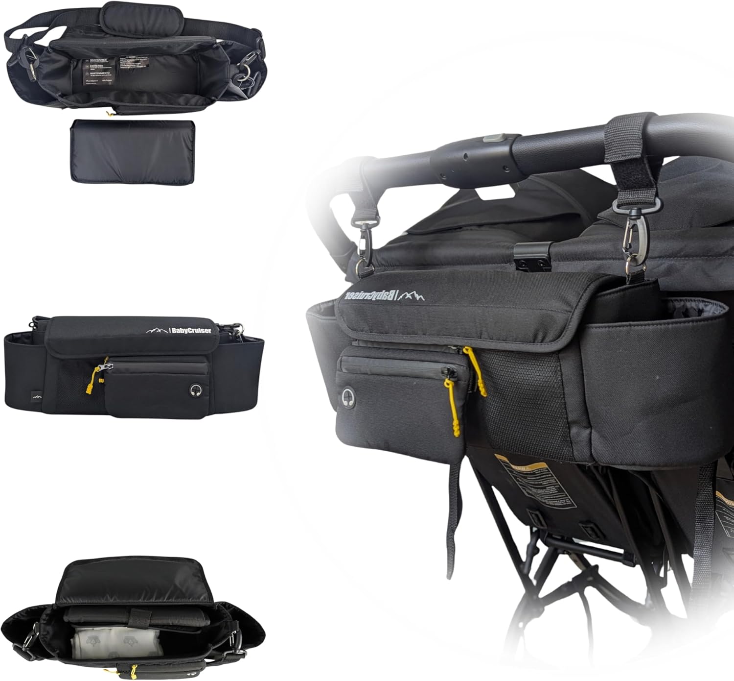 Stroller Caddy Double Stroller Organizer with Cup Holder and More