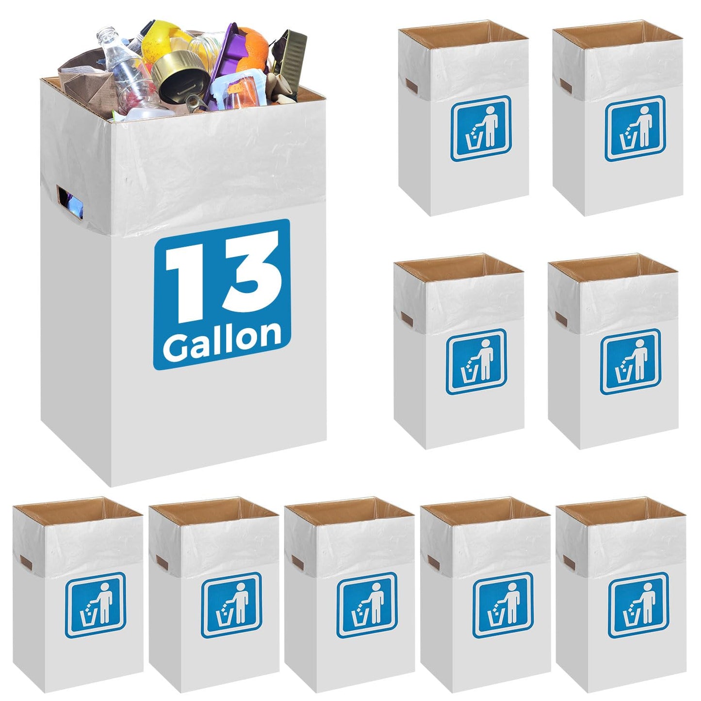 13 Gallon Cardboard Trash Cans for Events - Eco-Friendly Solution