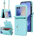 Green Accordion Crossbody Wallet Case for Samsung Galaxy Z Flip 7 - 4
