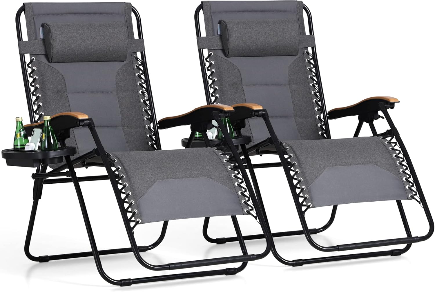 PHI VILLA XXL Oversized Padded Zero Gravity Chair Set of 2