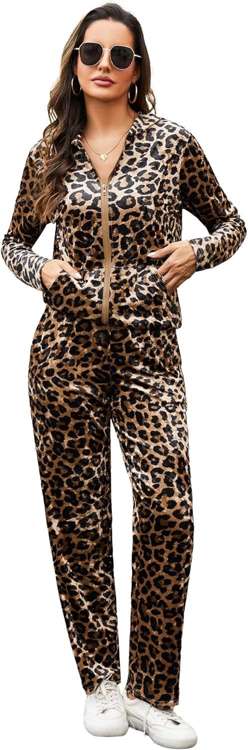 Velour Tracksuit for Women - Stylish 2 Piece Jogging Set