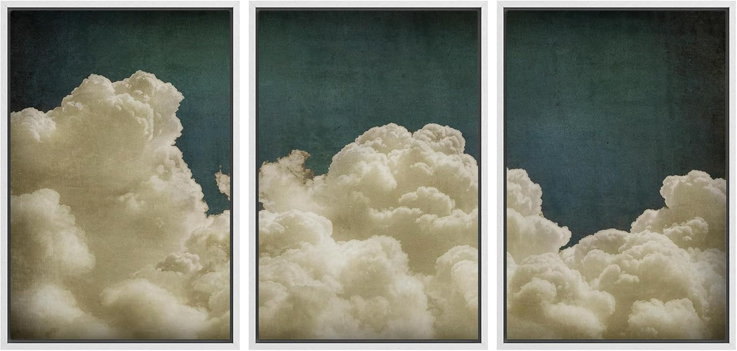 MUDECOR Framed Wall Art Set for Dreamy Cotton Clouds Decor