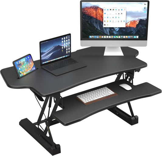 Mount-It! Extra Large Standing Desk Converter - Dual Monitor Support