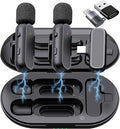 Wireless Lavalier Microphone 2 Pack for iPhone Android - Dual Lavalier