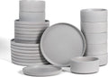 Stone Lain Haven Stoneware 24-Piece Dinnerware Set - Elegant Grey