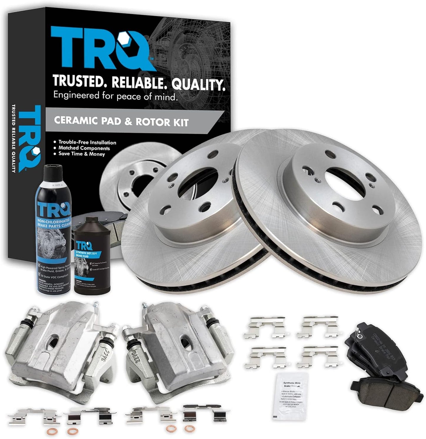 TRQ Front Brake Pad & Rotor Kit for 2004-2008 Toyota Prius