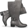 Hawkwell Women's Extra Wide Calf Knee High Boots - Low Block Heel