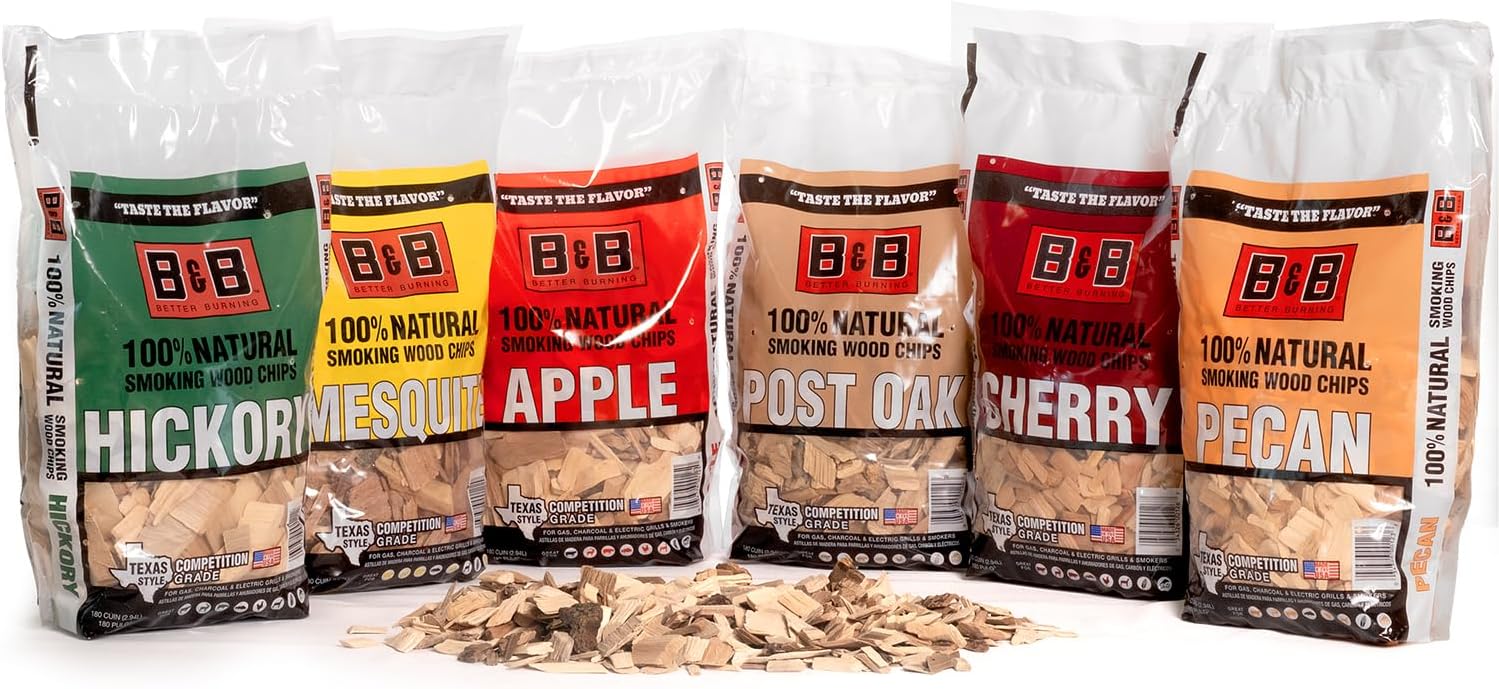 BBQ Wood Chips for Smoker Variety Pack with 6 Flavors