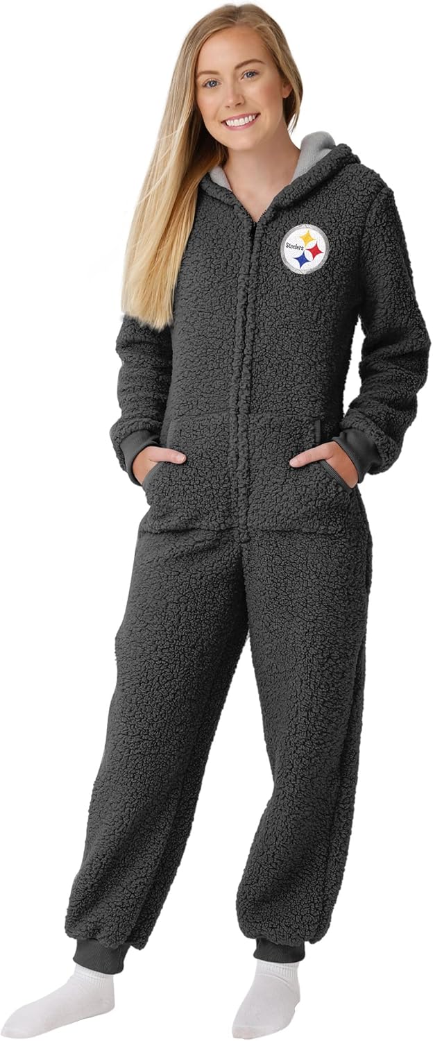 FOCO Women's NFL Team Logo Sherpa One Piece Lounge Pajamas Review
