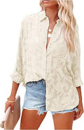 PRETTYGARDEN Women Chiffon Long Sleeve Button Down Blouse - Elegant