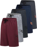Real Essentials Mens 5 Pack 9ft Dry-Fit Shorts - Lightweight Men's