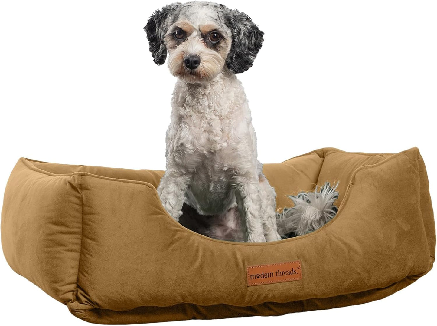 Modern Threads Luxury Dog Bed - Cozy Tufted Velvet Cushion