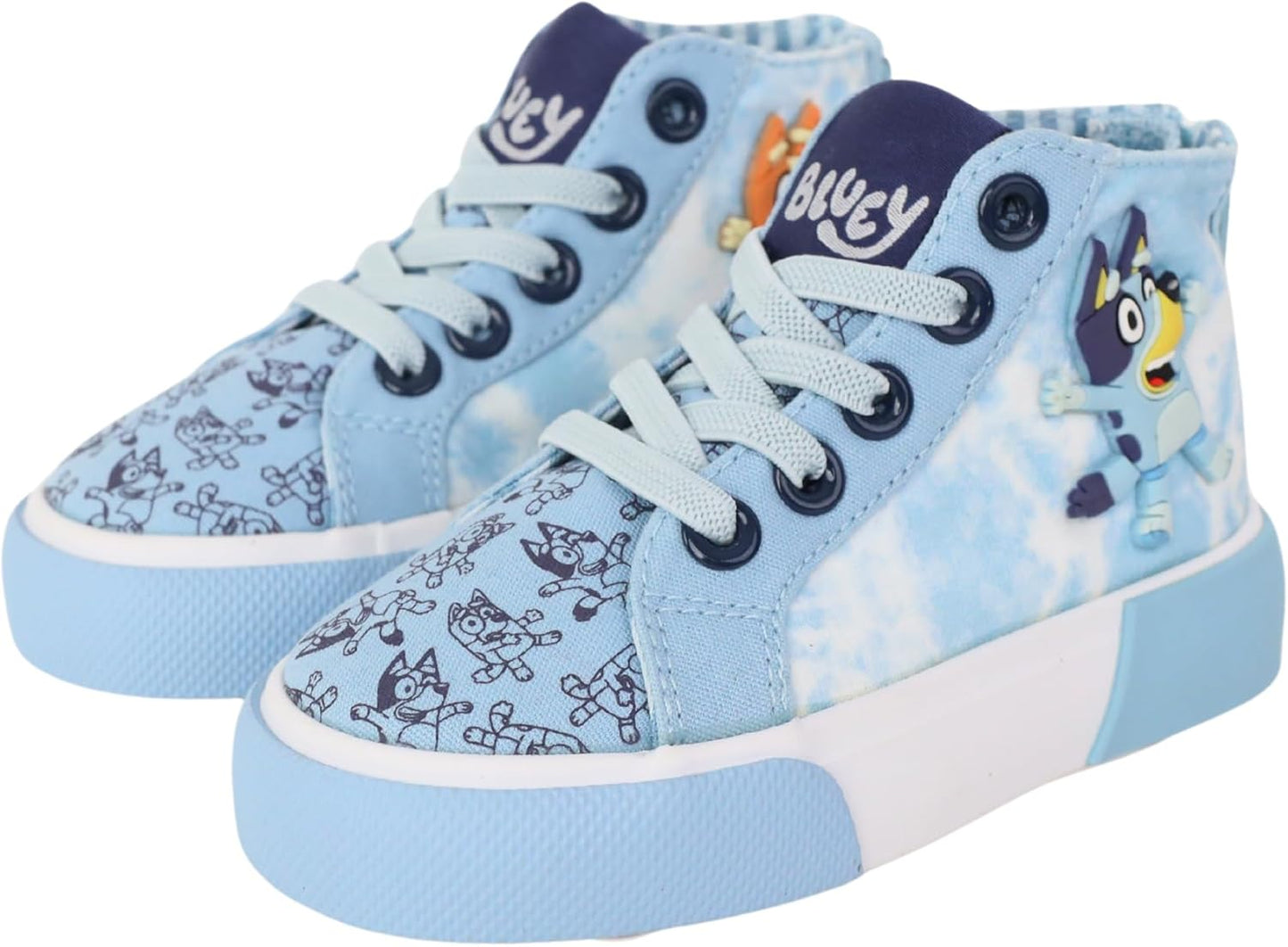 Bluey Sneakers for Kids - High-top Shoes with Side Zipper