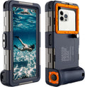 Underwater Snorkeling Diving Phone Case Orange - 50ft Waterproof