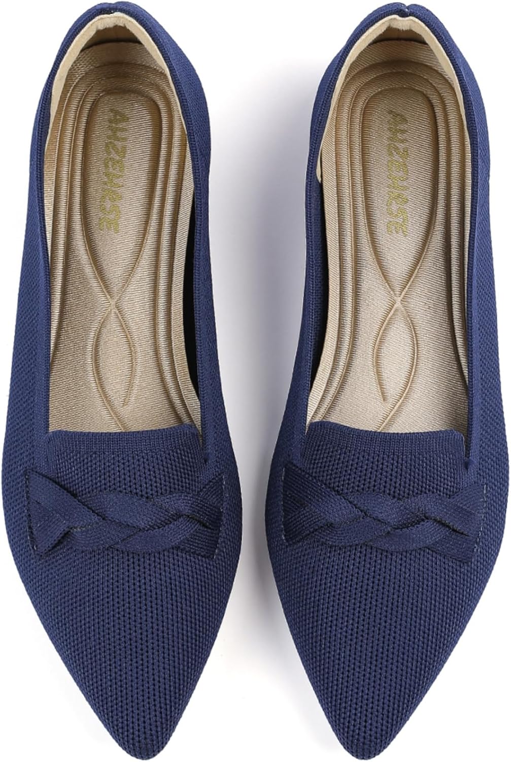 Comfortable Knit Dressy Bow Flats for Women - Classic Style