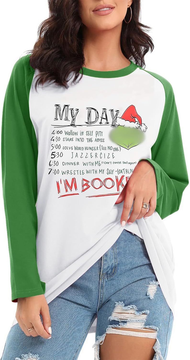 Christmas Funny Print Long Sleeve Tee - Booked Babes!