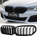 G30 Front Kidney Grille Double Slats Glossy Black - Sleek Styling