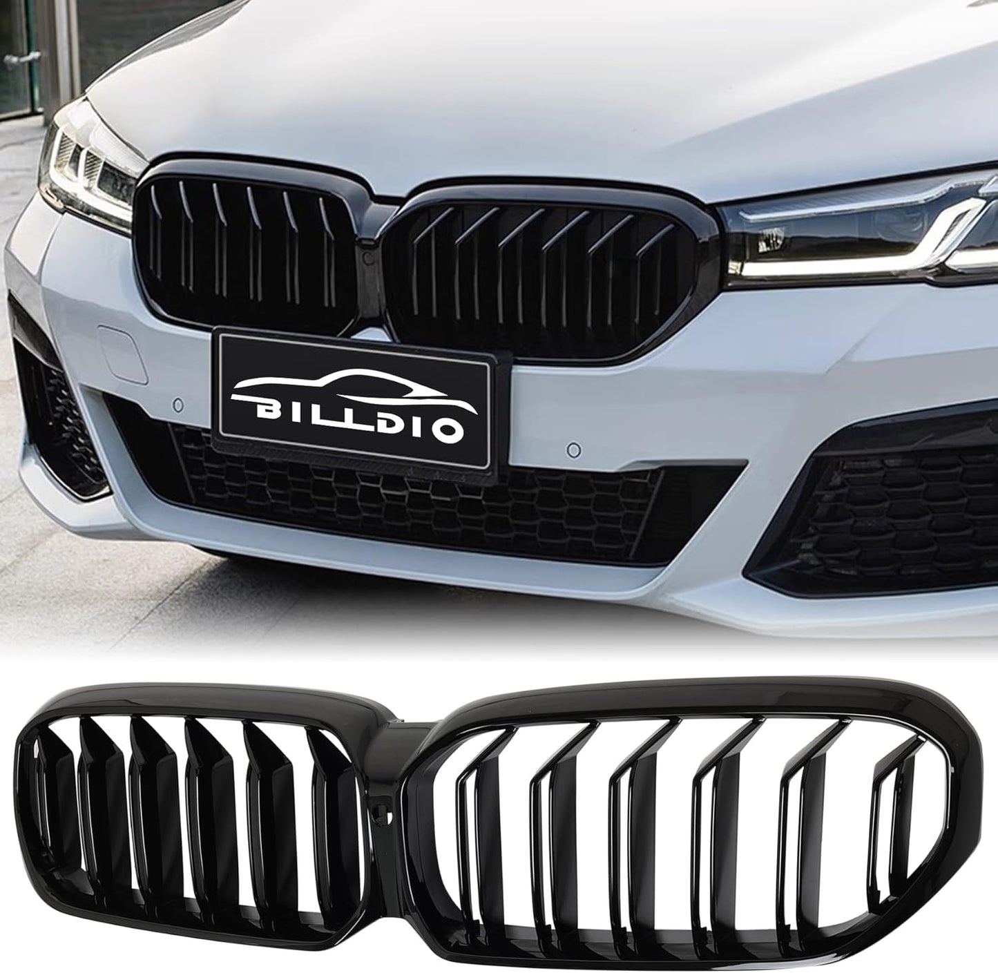 G30 Front Kidney Grille - Glossy Black for BMW 5 Series 2021-2023