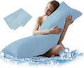 DOWNCOOL Large Body Pillow Insert with Cooling Cover - Soft 20x54 in