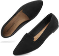 DREAM PAIRS Women's Pointed Toe Slip-On Flats - Office Comfort