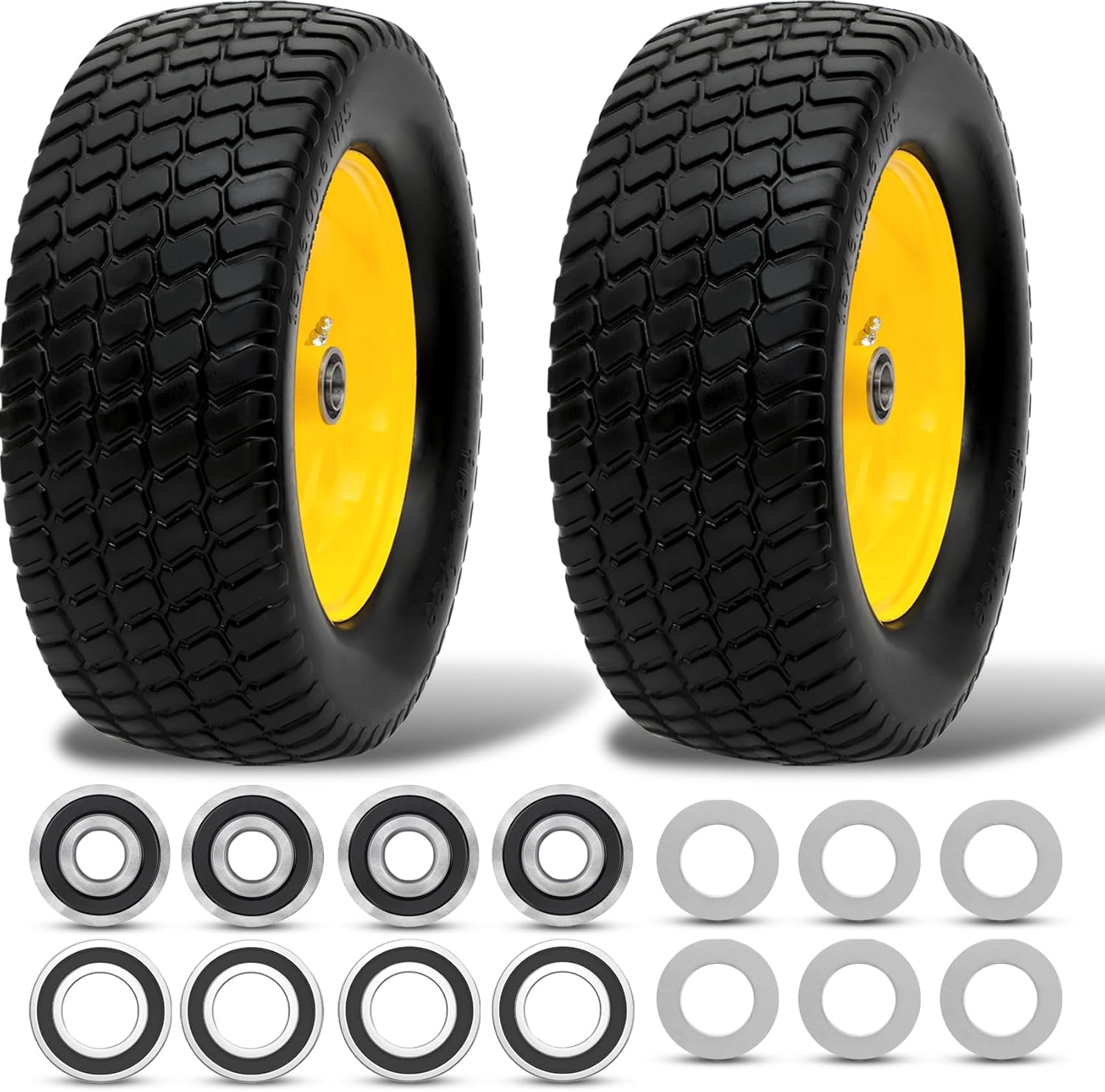 15x6.00-6 Flat Free Lawn Mower Tire and Wheel Assembly Review