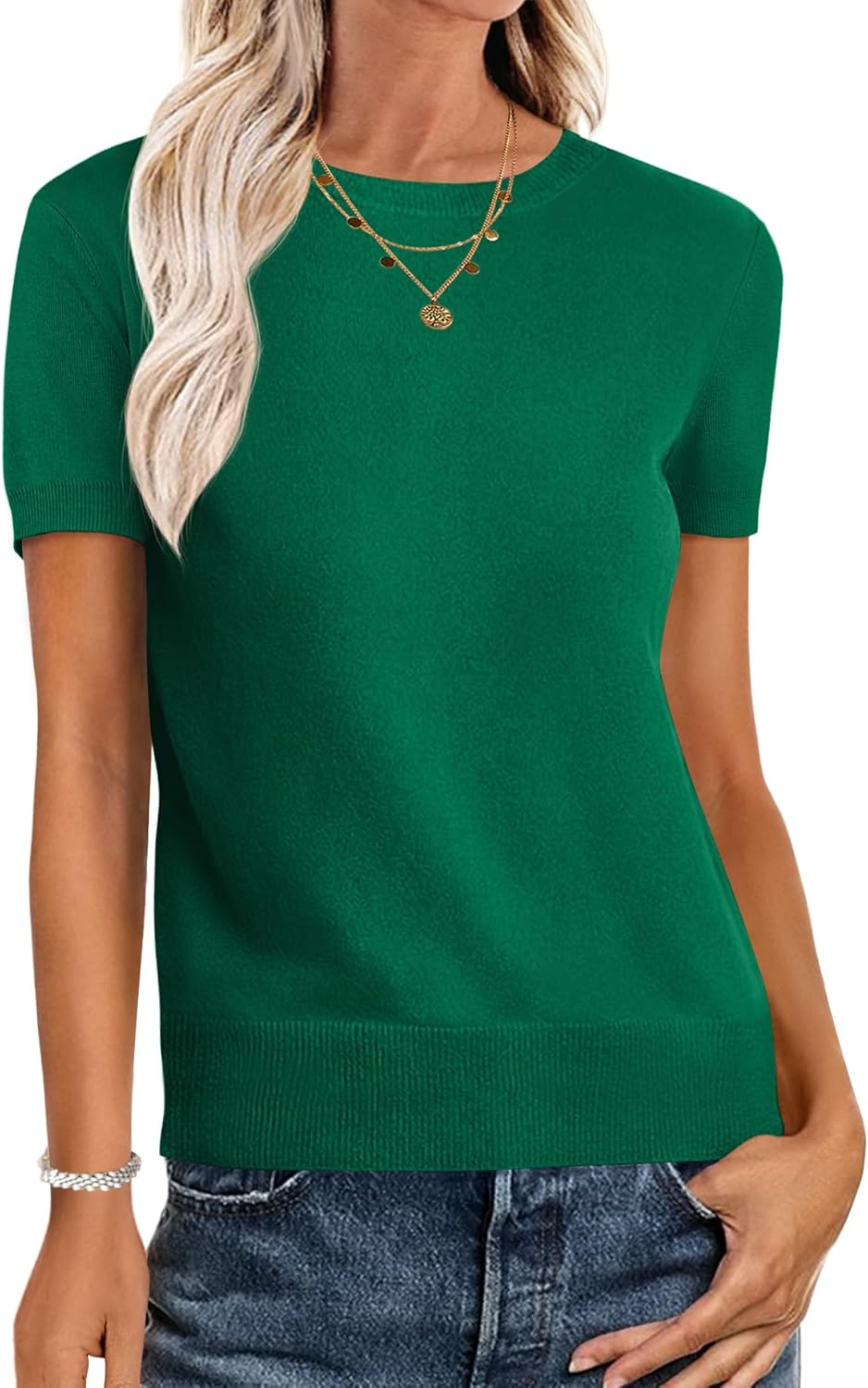 Womens Short Sleeve Sweaters for Business Casual Summer Wear