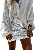 miduo Sequin Skirt High Waist Bodycon Mini - Sparkle Night Out Women's