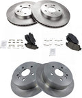 TRQ Front and Rear Brake Pad and Rotor Set Compatible with 2004-2010