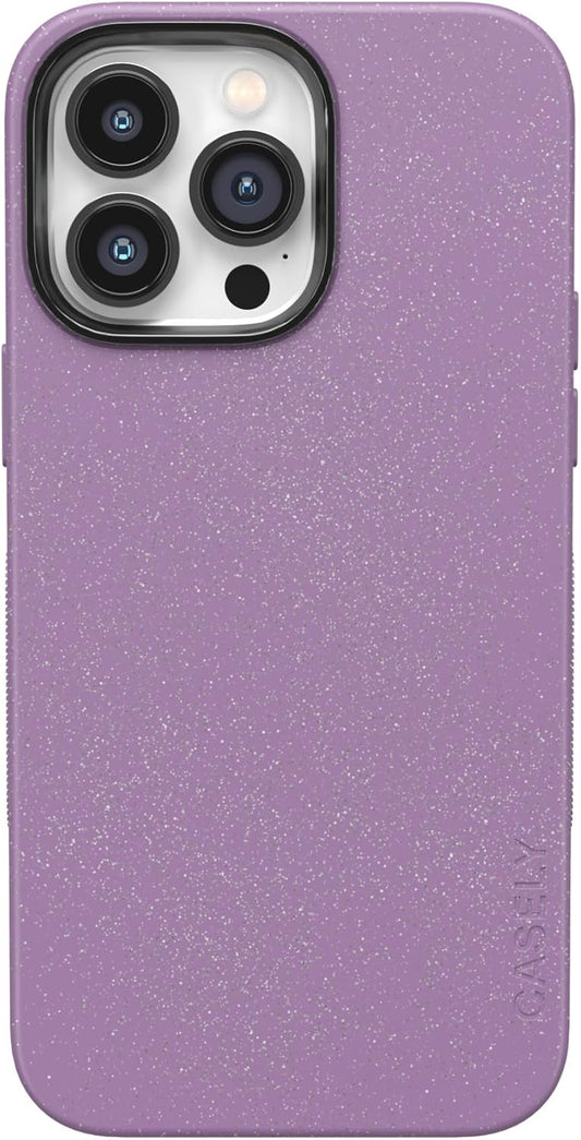 Casely iPhone 14 Pro Case | Lavender Waves with Glitter