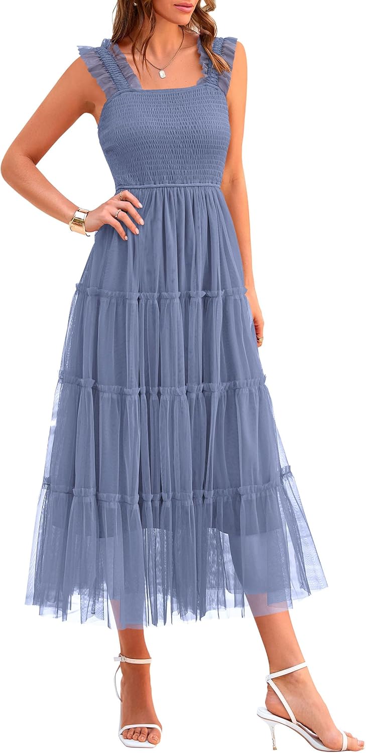 PRETTYGARDEN Women's Summer Tulle Midi Dress for Every Occasion