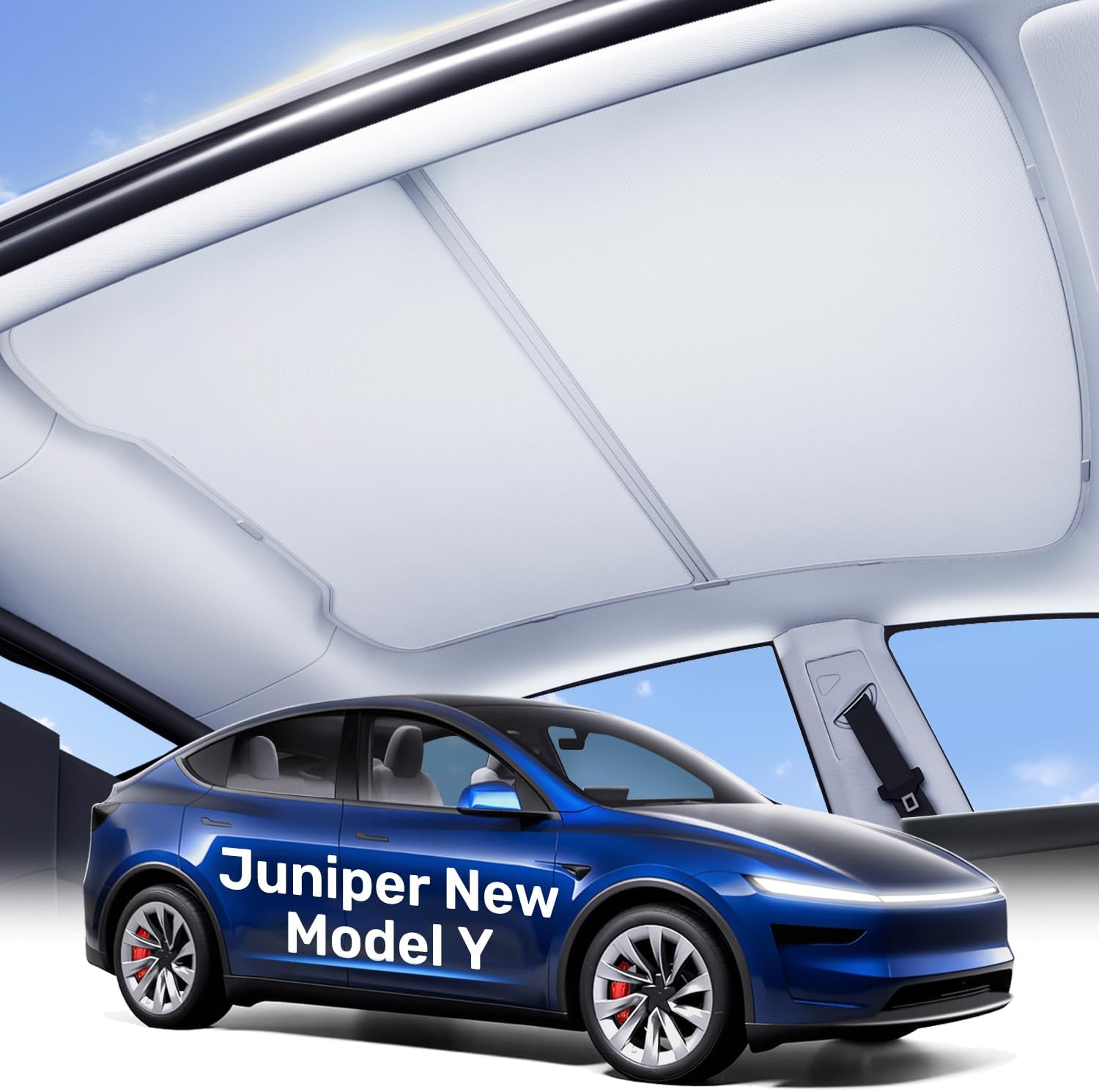 2025 Tesla Model Y Juniper Sunshade Roof with Ice-Crystal Coatings