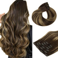 HOTBANANA Human Hair Clip in Hair Extensions 20in - Real Remy Length