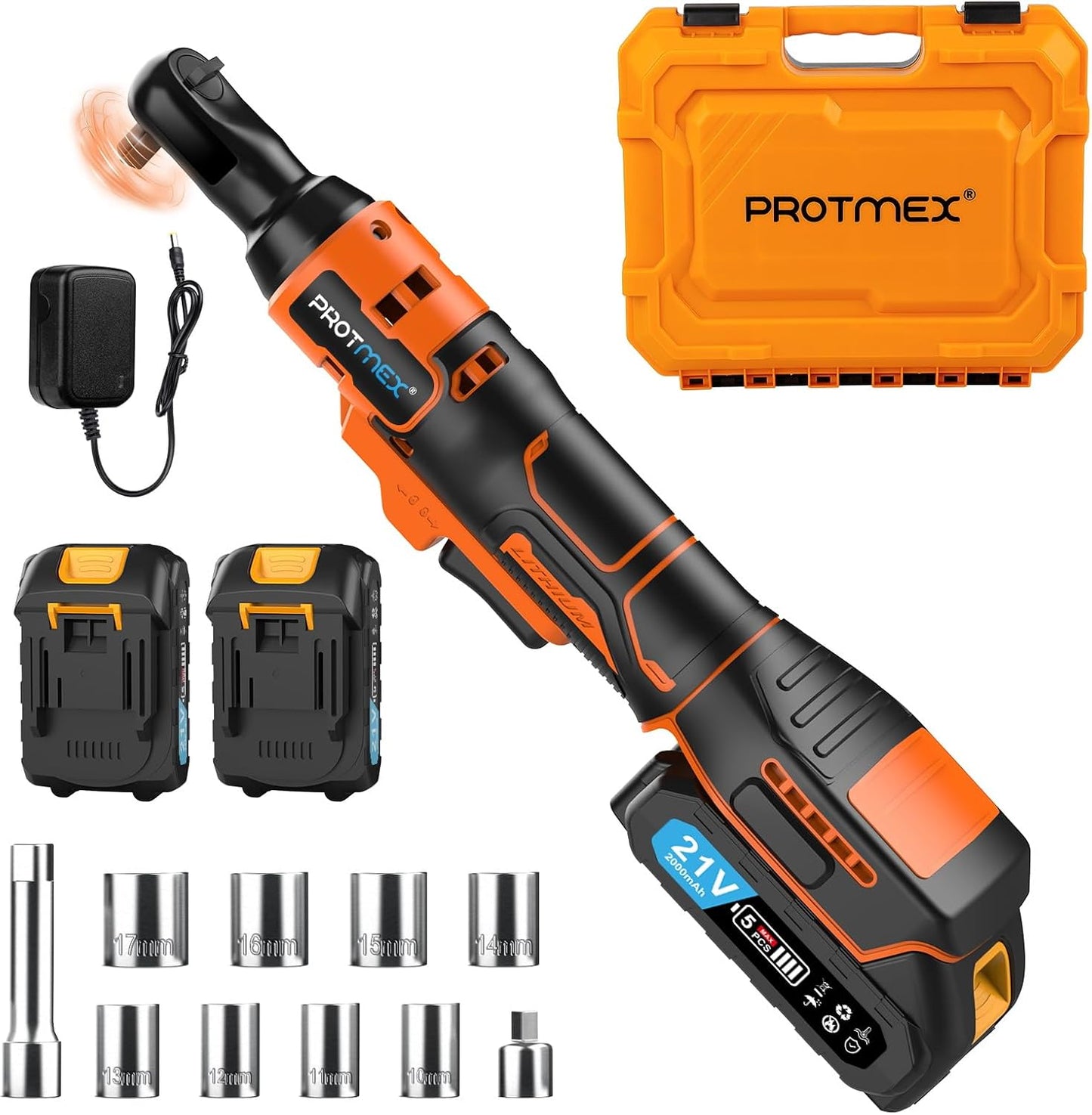 3/8ft' Cordless Ratchet Wrench with 21V Battery and Charger