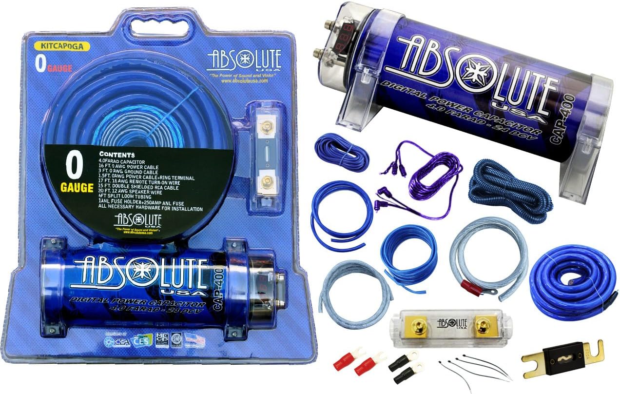 Absolute USA KITCAP0GABL 4.0 Farad Power Capacitor for Cars