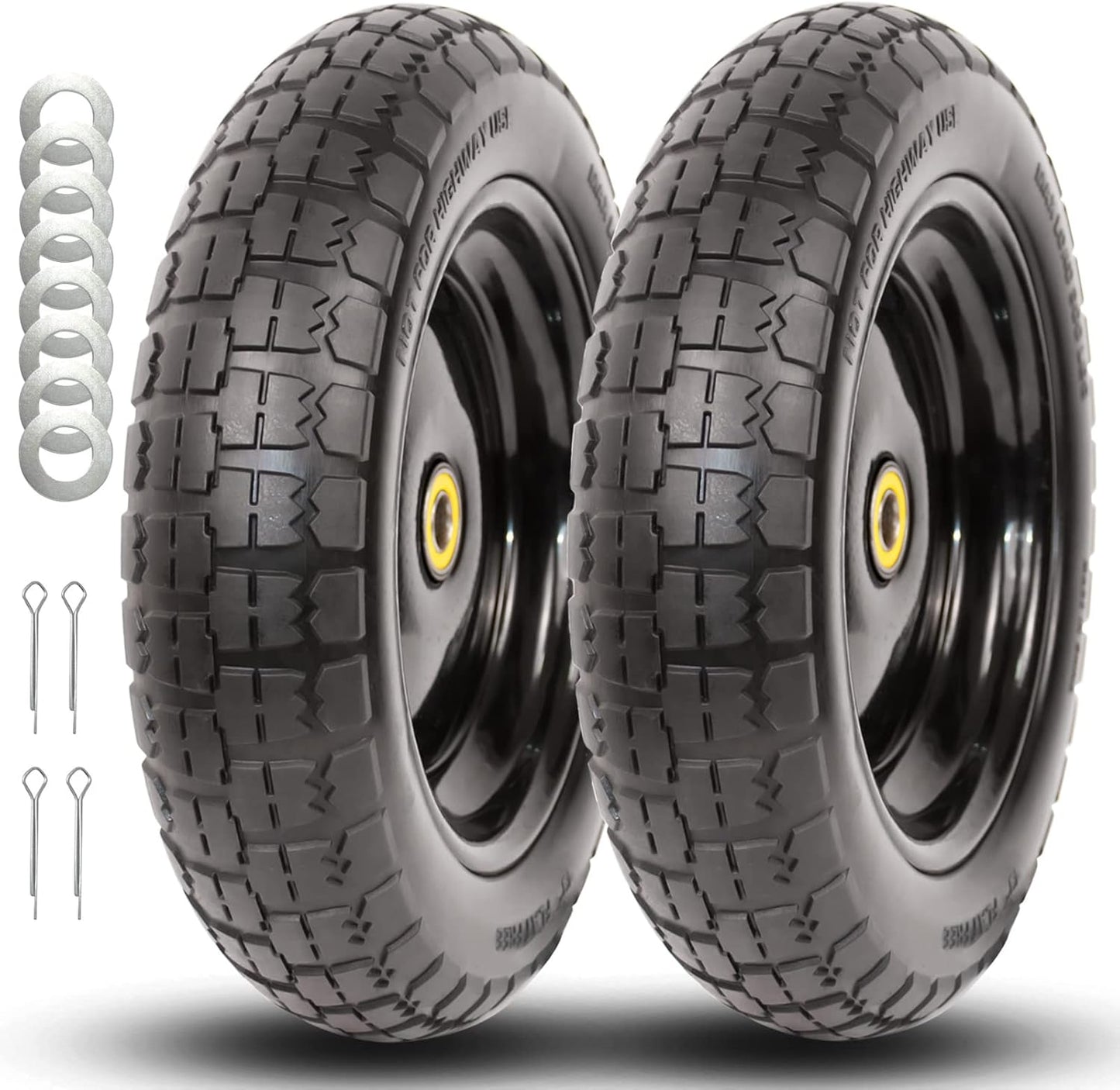 13 Flat Free Solid Tire and Wheel for Carts and Wheelbarrows